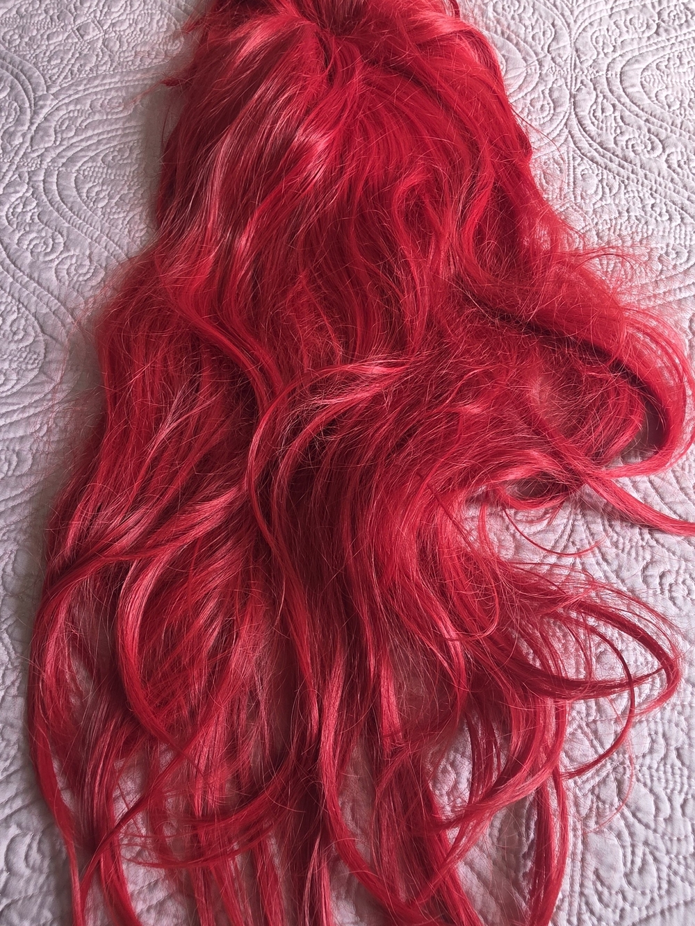 Vibrant Red Long Wavy Women's Hairpiece